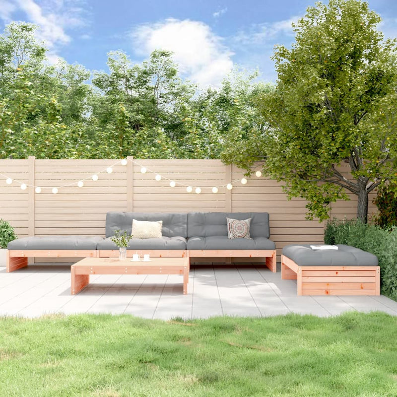5 Piece Garden Lounge Set with Cushions Solid Wood Douglas Payday Deals