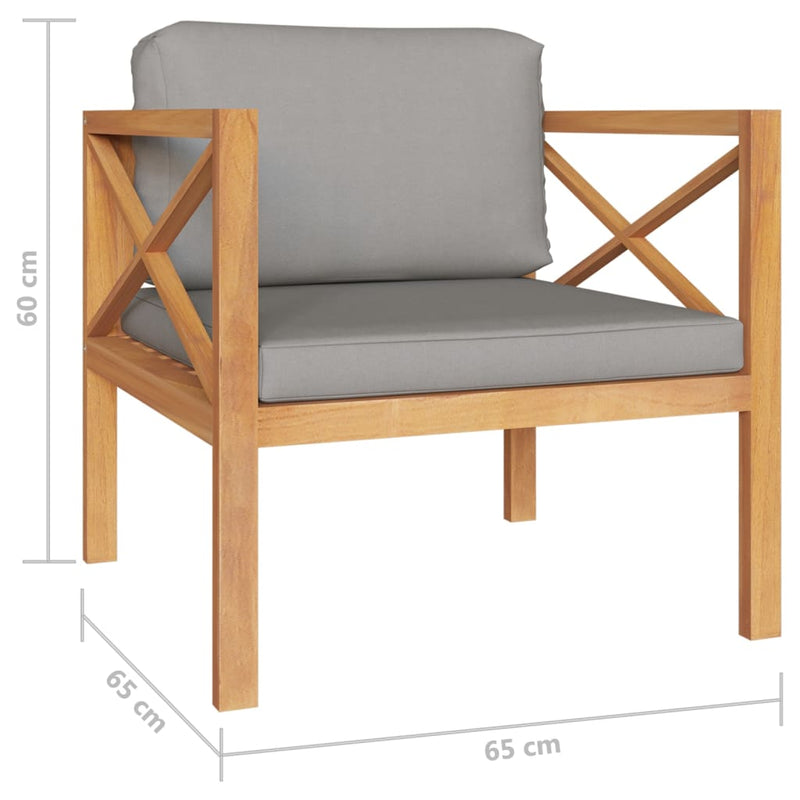 5 Piece Garden Lounge Set with Cushions Solid Wood Teak Payday Deals