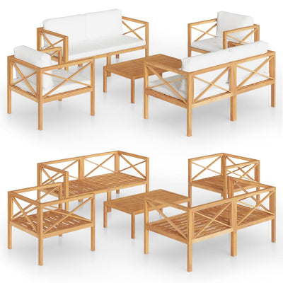5 Piece Garden Lounge Set with Cushions Solid Wood Teak Payday Deals