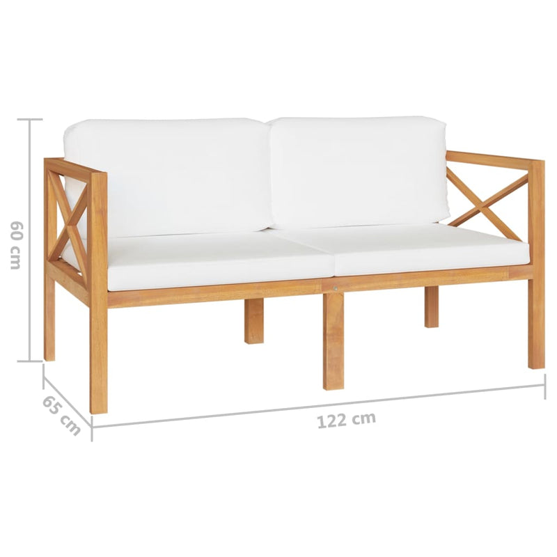 5 Piece Garden Lounge Set with Cushions Solid Wood Teak Payday Deals