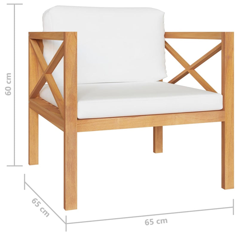 5 Piece Garden Lounge Set with Cushions Solid Wood Teak Payday Deals