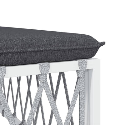 5 Piece Garden Lounge Set with Cushions White Steel Payday Deals