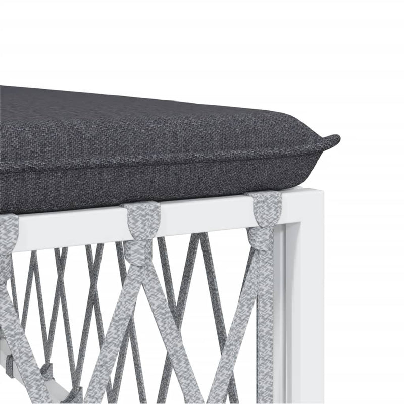 5 Piece Garden Lounge Set with Cushions White Steel Payday Deals