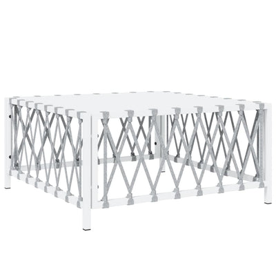 5 Piece Garden Lounge Set with Cushions White Steel Payday Deals