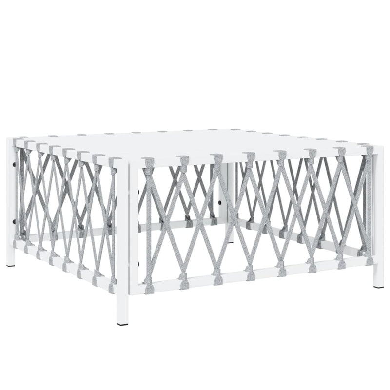 5 Piece Garden Lounge Set with Cushions White Steel Payday Deals