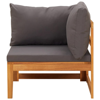 5 Piece Garden Lounge Set with Dark Grey Cushions Acacia Wood Payday Deals