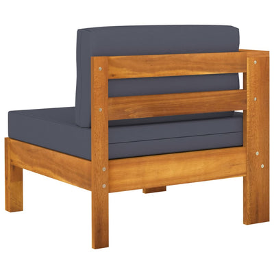 5 Piece Garden Lounge Set with Dark Grey Cushions Acacia Wood Payday Deals