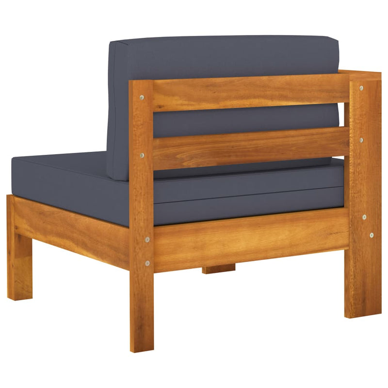 5 Piece Garden Lounge Set with Dark Grey Cushions Acacia Wood Payday Deals