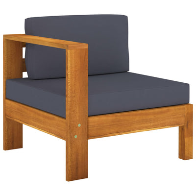 5 Piece Garden Lounge Set with Dark Grey Cushions Acacia Wood Payday Deals