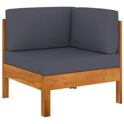 5 Piece Garden Lounge Set with Dark Grey Cushions Acacia Wood Payday Deals