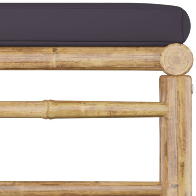 5 Piece Garden Lounge Set with Dark Grey Cushions Bamboo Payday Deals