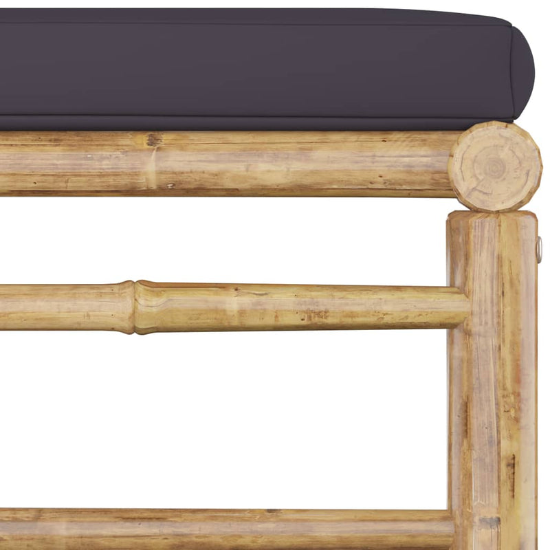 5 Piece Garden Lounge Set with Dark Grey Cushions Bamboo Payday Deals
