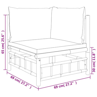 5 Piece Garden Lounge Set with Dark Grey Cushions  Bamboo Payday Deals
