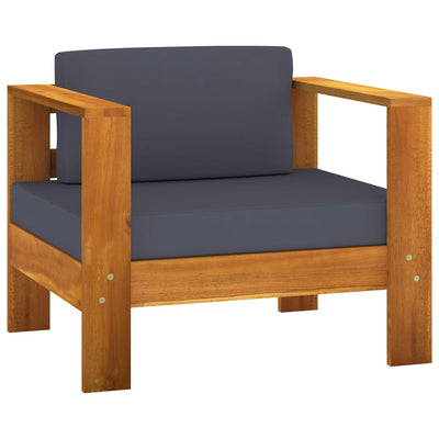 5 Piece Garden Lounge Set with Dark Grey Cushions Solid Wood Payday Deals