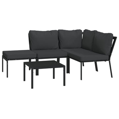 5 Piece Garden Lounge Set with Grey Cushions Steel Payday Deals