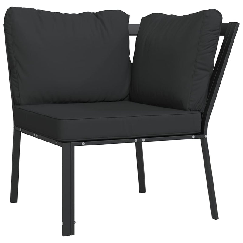 5 Piece Garden Lounge Set with Grey Cushions Steel Payday Deals
