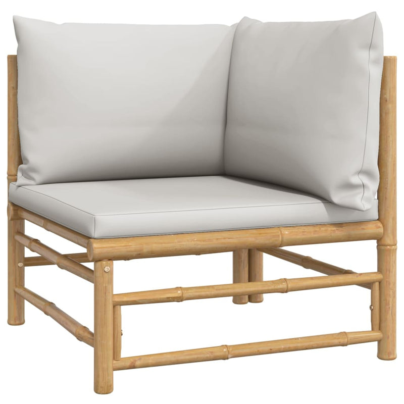 5 Piece Garden Lounge Set with Light Grey Cushions Bamboo Payday Deals