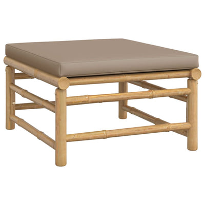 5 Piece Garden Lounge Set with Taupe Cushions  Bamboo Payday Deals
