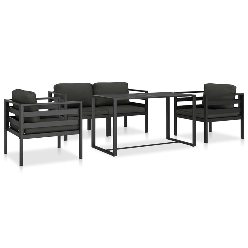 5 Piece Garden Sofa Set with Cushions Aluminium Anthracite Payday Deals