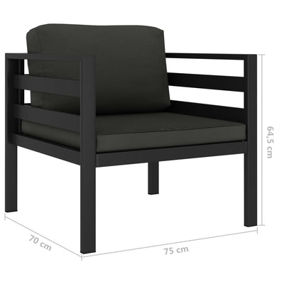 5 Piece Garden Sofa Set with Cushions Aluminium Anthracite Payday Deals