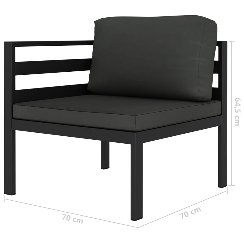 5 Piece Garden Sofa Set with Cushions Aluminium Anthracite Payday Deals