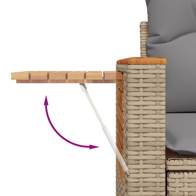 5 Piece Garden Sofa Set with Cushions Beige Poly Rattan Payday Deals