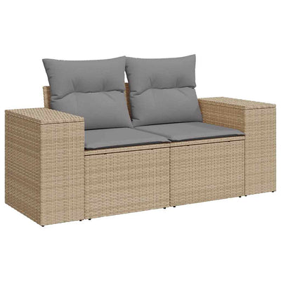 5 Piece Garden Sofa Set with Cushions Beige Poly Rattan Payday Deals
