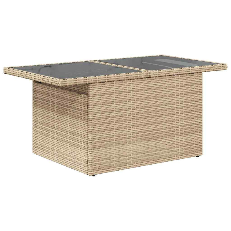 5 Piece Garden Sofa Set with Cushions Beige Poly Rattan Payday Deals