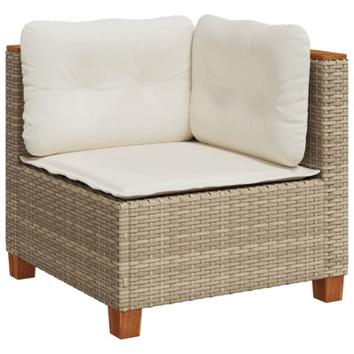 5 Piece Garden Sofa Set with Cushions Beige Poly Rattan Payday Deals