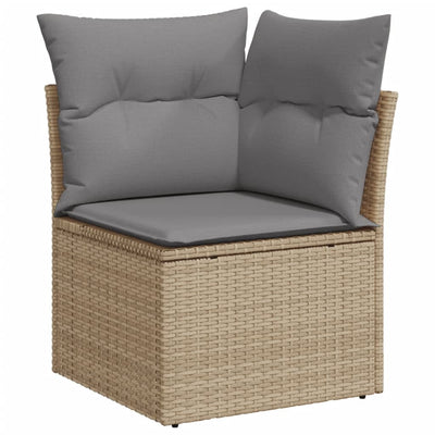 5 Piece Garden Sofa Set with Cushions Beige Poly Rattan Payday Deals