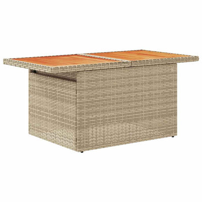 5 Piece Garden Sofa Set with Cushions Beige Poly Rattan Acacia Payday Deals