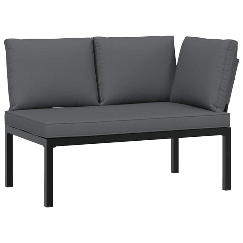 5 Piece Garden Sofa Set with Cushions Black Aluminium Payday Deals