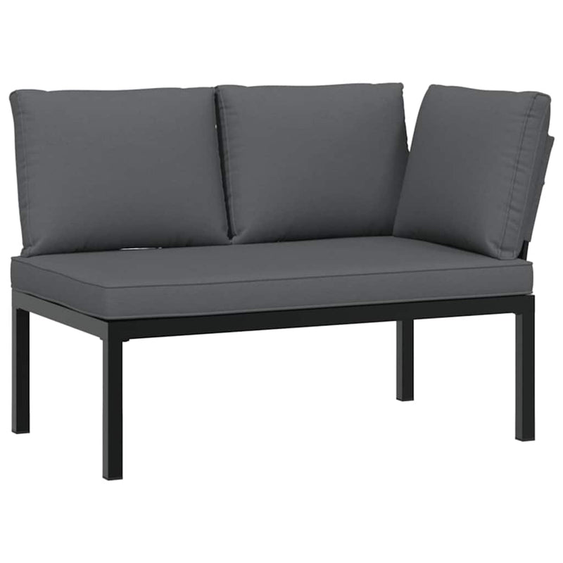 5 Piece Garden Sofa Set with Cushions Black Aluminium Payday Deals