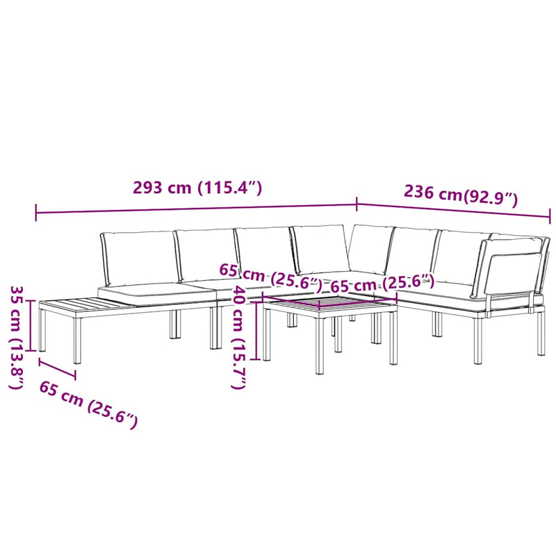 5 Piece Garden Sofa Set with Cushions Black Aluminium Payday Deals