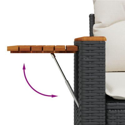 5 Piece Garden Sofa Set with Cushions Black Poly Rattan Payday Deals