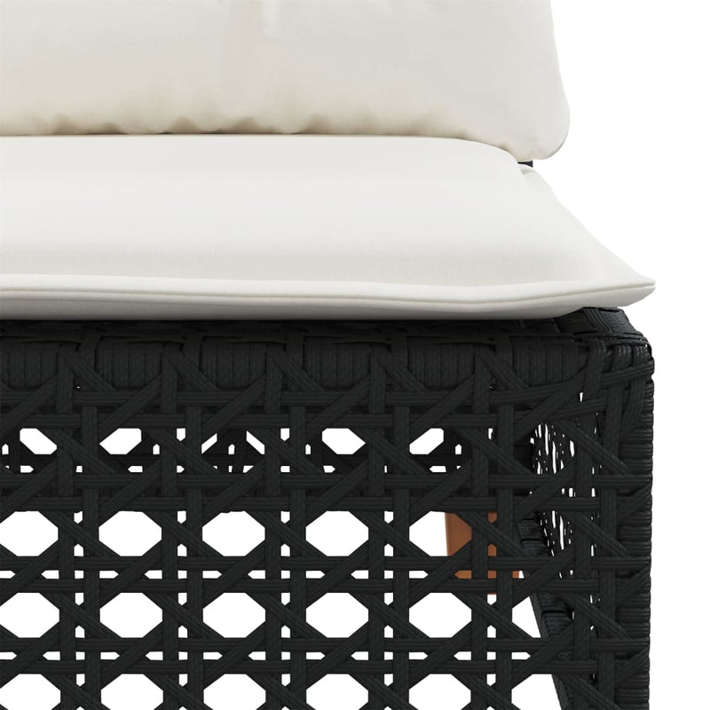 5 Piece Garden Sofa Set with Cushions Black Poly Rattan Payday Deals