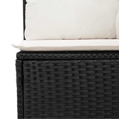 5 Piece Garden Sofa Set with Cushions Black Poly Rattan Payday Deals