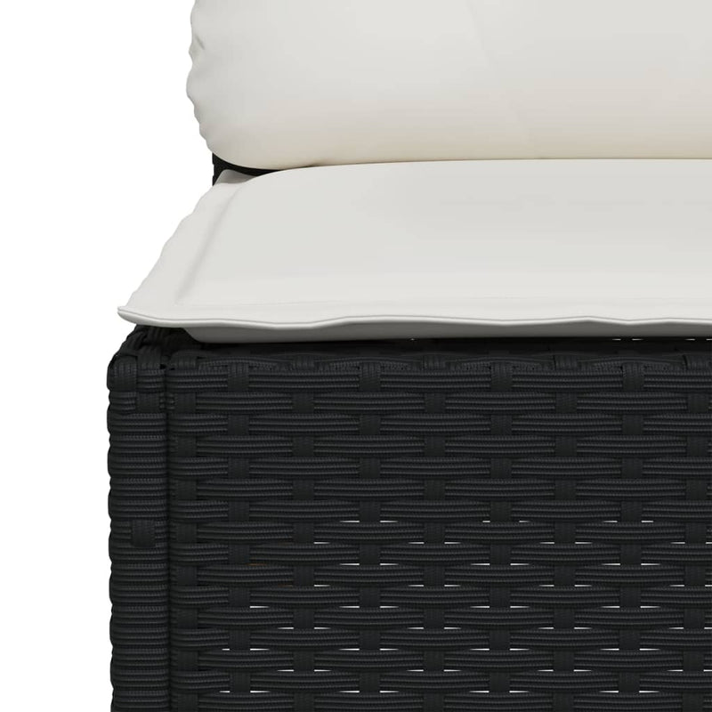 5 Piece Garden Sofa Set with Cushions Black Poly Rattan Payday Deals