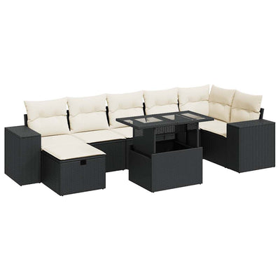 5 Piece Garden Sofa Set with Cushions Black Poly Rattan Payday Deals