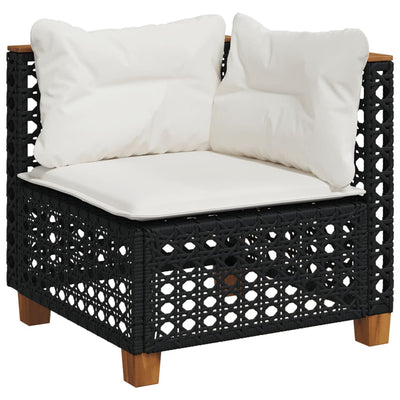 5 Piece Garden Sofa Set with Cushions Black Poly Rattan Payday Deals