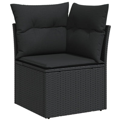 5 Piece Garden Sofa Set with Cushions Black Poly Rattan Payday Deals