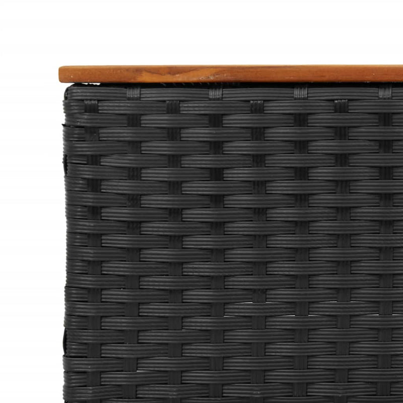 5 Piece Garden Sofa Set with Cushions Black Poly Rattan Acacia Payday Deals