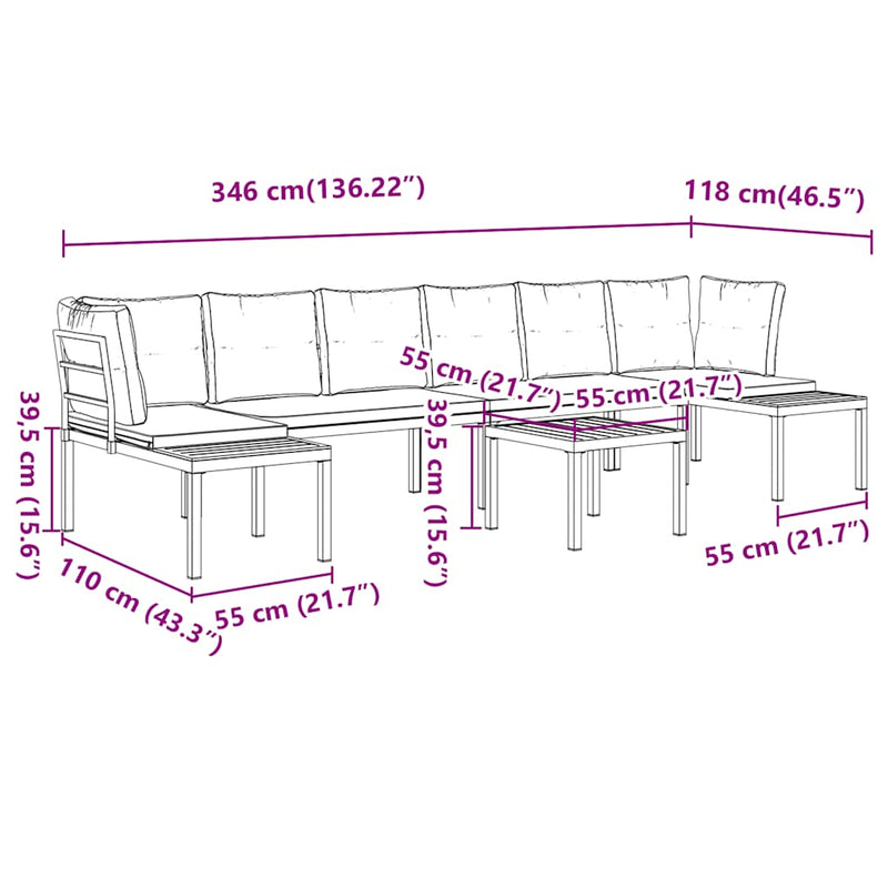 5 Piece Garden Sofa Set with Cushions Black Powder-coated Steel Payday Deals