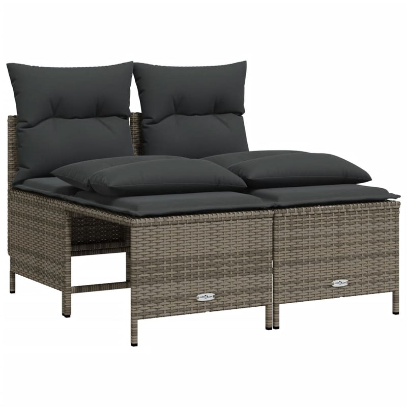 5 Piece Garden Sofa Set with Cushions Grey Poly Rattan Payday Deals
