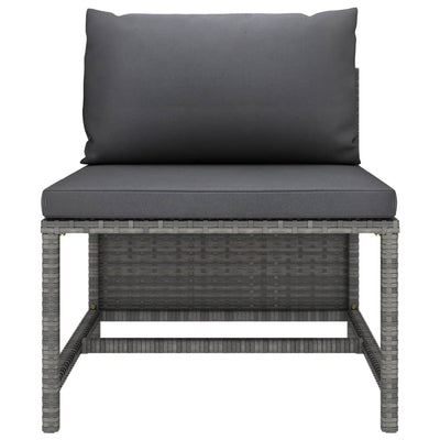 5 Piece Garden Sofa Set with Cushions Grey Poly Rattan Payday Deals