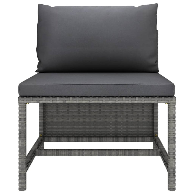 5 Piece Garden Sofa Set with Cushions Grey Poly Rattan Payday Deals