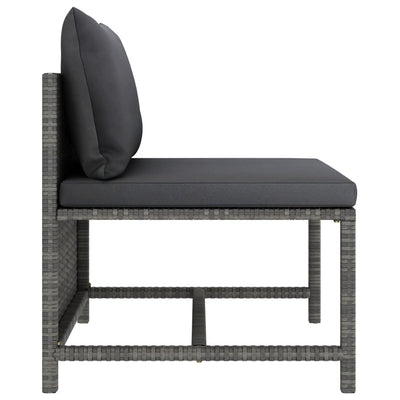 5 Piece Garden Sofa Set with Cushions Grey Poly Rattan Payday Deals
