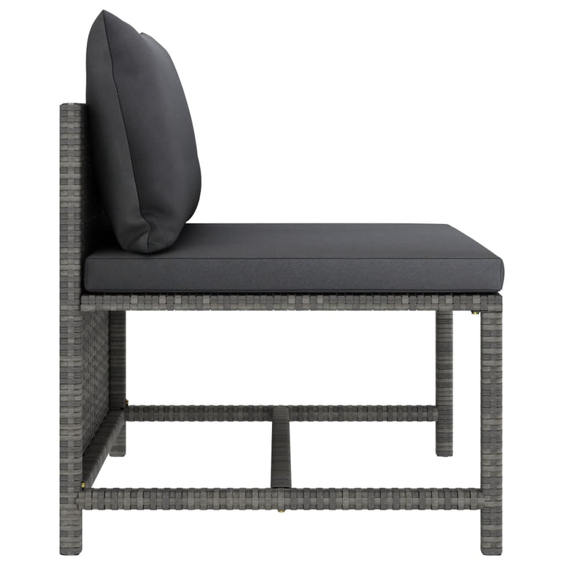 5 Piece Garden Sofa Set with Cushions Grey Poly Rattan Payday Deals