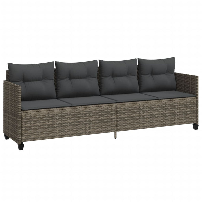 5 Piece Garden Sofa Set with Cushions Grey Poly Rattan Payday Deals