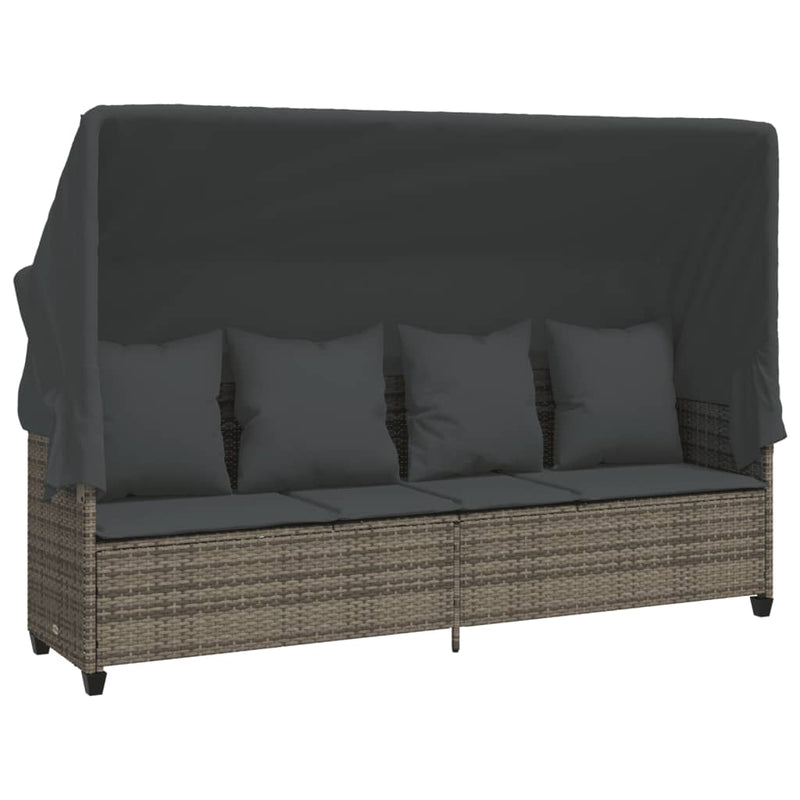 5 Piece Garden Sofa Set with Cushions Grey Poly Rattan Payday Deals